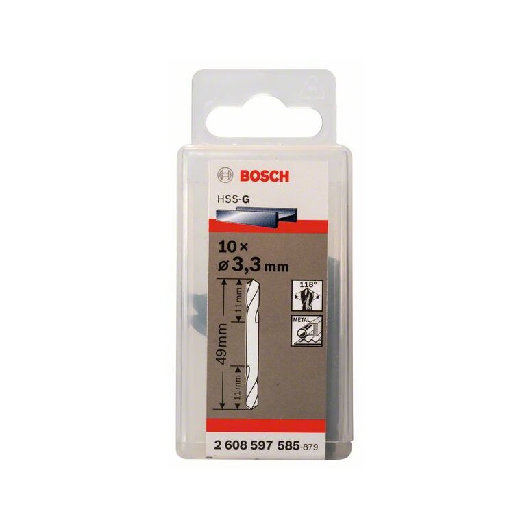 Bosch Doppelendbohrer HSS-G, 3,3 x 11 x 49 mm, 10er-Pack (2 608 597 585), image _ab__is.image_number.default