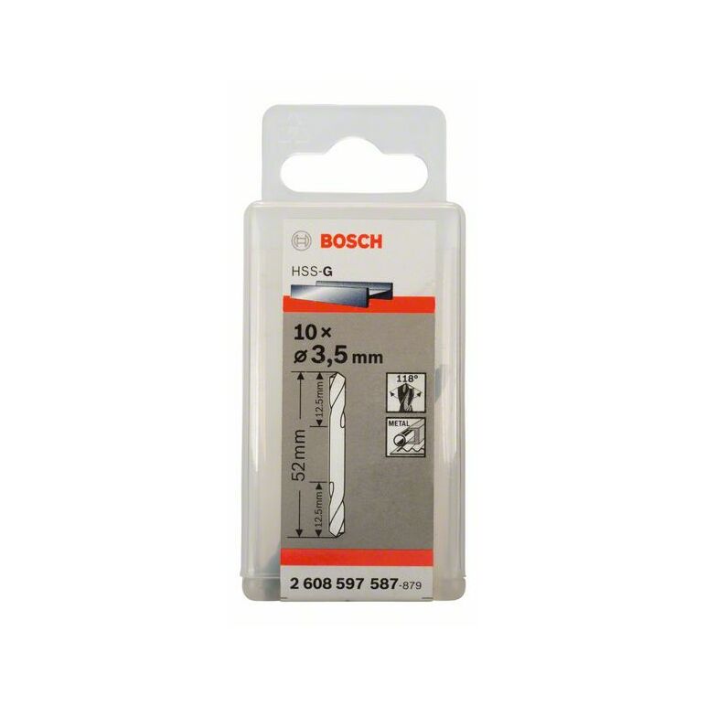 Bosch Doppelendbohrer HSS-G, 3,5 x 14 x 52 mm, 10er-Pack (2 608 597 587), image 