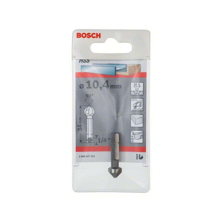 Bosch Kegelsenker mit Sechskantschaft, 10,4, M 5, 34 mm, 1/4 Zoll (2 608 597 502), image _ab__is.image_number.default