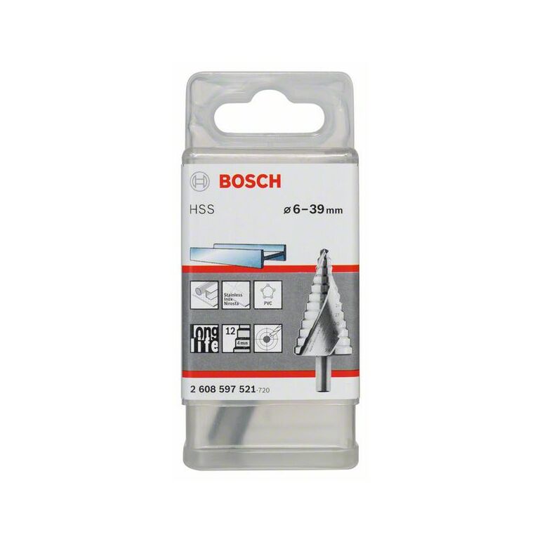Bosch Stufenbohrer HSS, 6 - 39 mm, 10 mm, 93,5 mm, 13 Stufen (2 608 597 521), image _ab__is.image_number.default