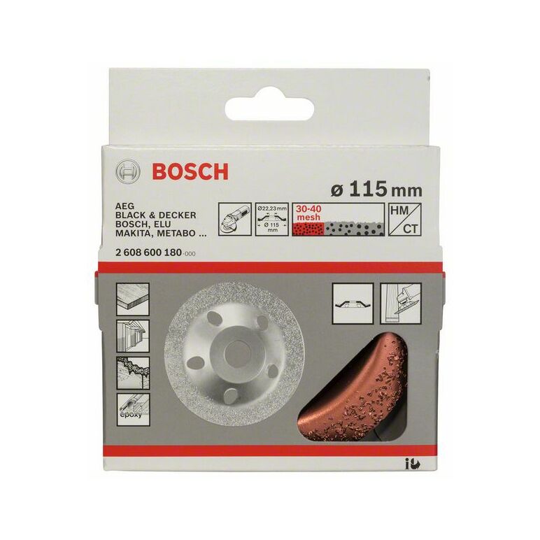 Bosch Hartmetalltopfscheibe, 115 x 22,23 mm, fein, schräg (2 608 600 180), image 