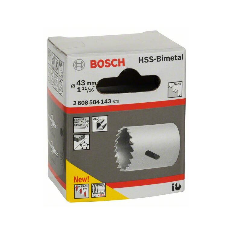 Bosch Lochsäge HSS-Bimetall für Standardadapter, 43 mm, 1 11/16 Zoll (2 608 584 143), image _ab__is.image_number.default
