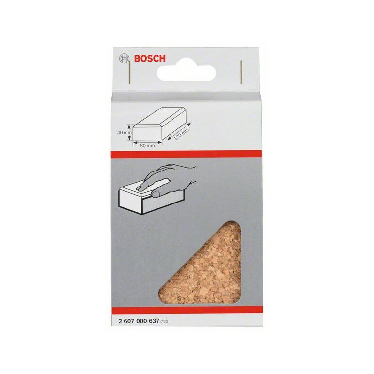 Bosch Handschleifklotz, Länge x Breite: 80 x 120 mm, aus Kork, klein (2 607 000 637), image 
