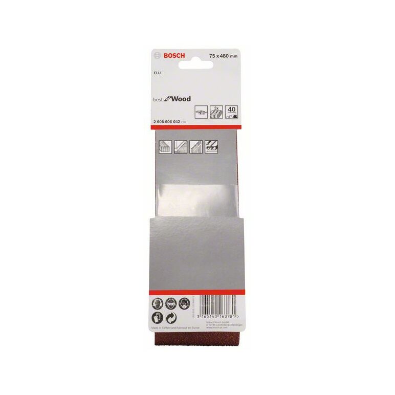Bosch Schleifband-Set X440 Best for Wood and Paint, 3-teilig, 75 x 480 mm, 40 (2 608 606 042), image _ab__is.image_number.default