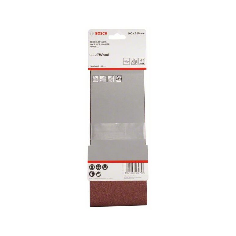 Bosch Schleifband-Set X440 Best for Wood and Paint, 3-teilig, 100 x 610 mm, 60,80,100 (2 608 606 139), image _ab__is.image_number.default