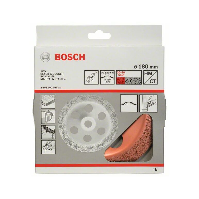 Bosch Hartmetalltopfscheibe, 180 x 22,23 mm, fein, schräg (2 608 600 365), image 