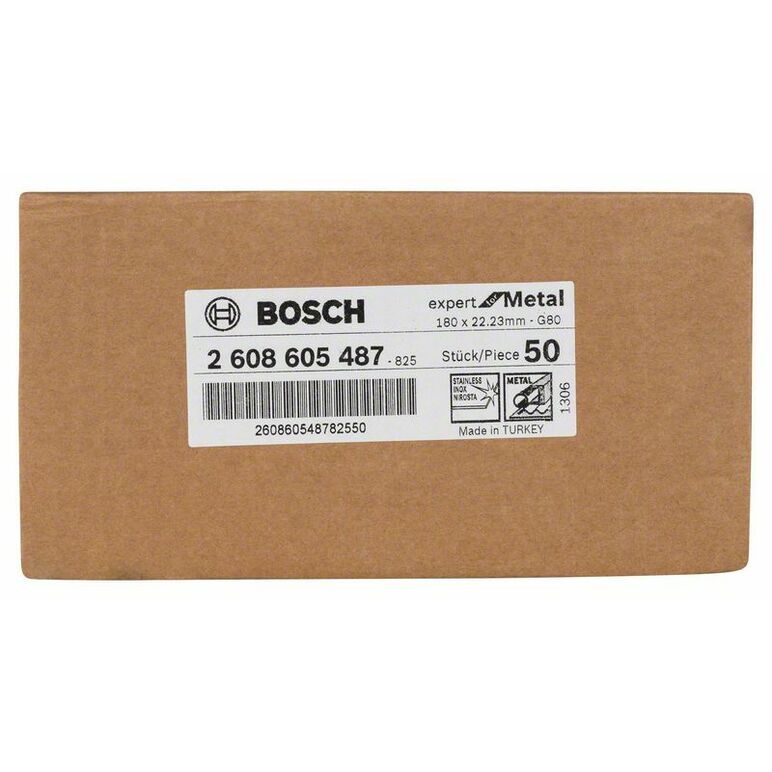 Bosch Fiberschleifscheibe R444 Expert for Metal, Korund, 180 mm, 22,23 mm, 80 (2 608 605 487), image 