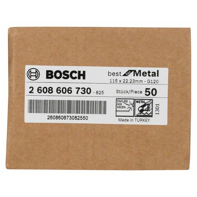 Bosch Fiberschleifscheibe R574 Best for Metal, Zirkonkorund, 115 mm, 22,23 mm, 120 (2 608 606 730), image _ab__is.image_number.default