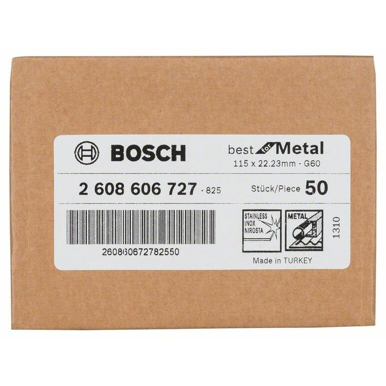 Bosch Fiberschleifscheibe R574 Best for Metal, Zirkonkorund, 115 mm, 22,23 mm, 60 (2 608 606 727), image _ab__is.image_number.default