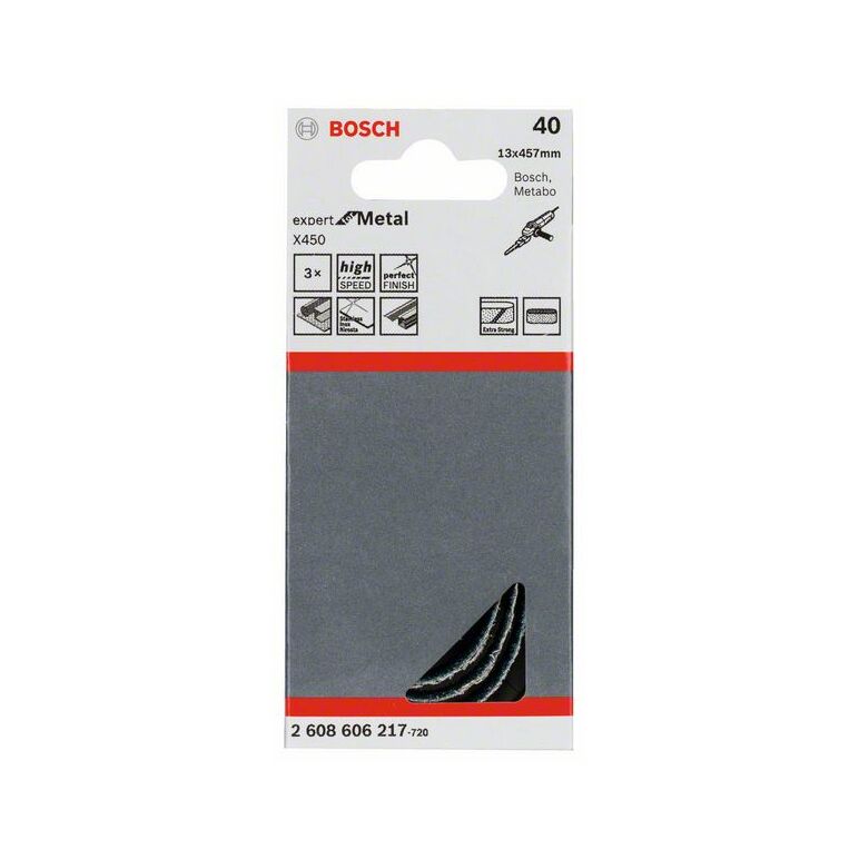 Bosch Schleifband X450 Expert for Metal, 13 x 455 mm, 40 (2 608 606 217), image _ab__is.image_number.default