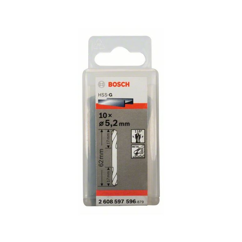Bosch Doppelendbohrer HSS-G, 5,2 x 17 x 62 mm, 10er-Pack (2 608 597 596), image _ab__is.image_number.default