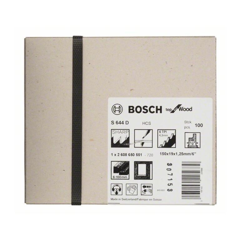 Bosch Säbelsägeblatt S 644 D, Top for Wood, 100er-Pack (2 608 650 551), image 