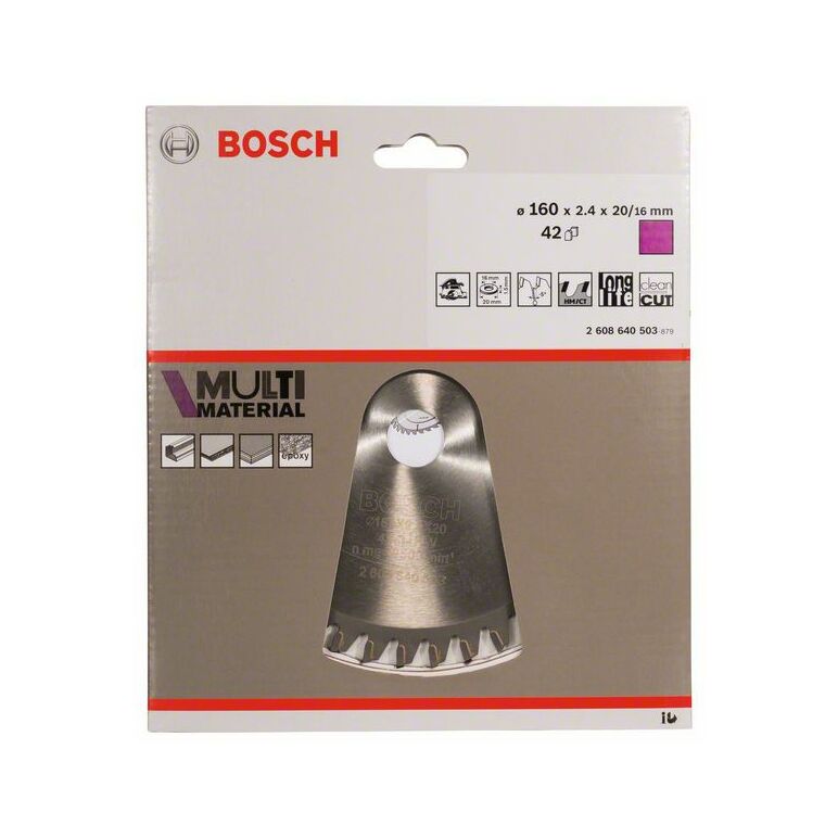 Bosch Kreissägeblatt Multi Material, 160 x 20/16 x 2,4 mm, 42 (2 608 640 503), image _ab__is.image_number.default