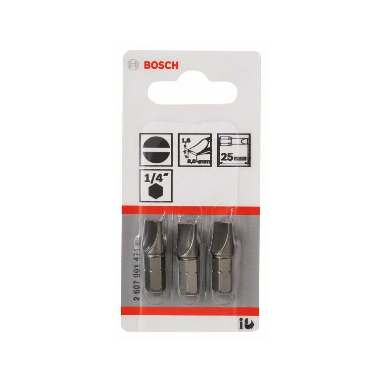 Bosch Schrauberbit Extra-Hart S 1,6 x 8,0, 25 mm, 3er-Pack (2 607 001 471), image _ab__is.image_number.default