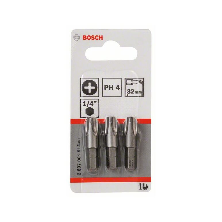 Bosch Schrauberbit Extra-Hart PH 4, 32 mm, 3er-Pack (2 607 001 518), image 