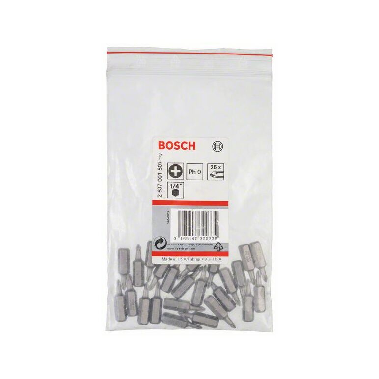 Bosch Schrauberbit Extra-Hart PH 0, 25 mm, 25er-Pack (2 607 001 507), image _ab__is.image_number.default