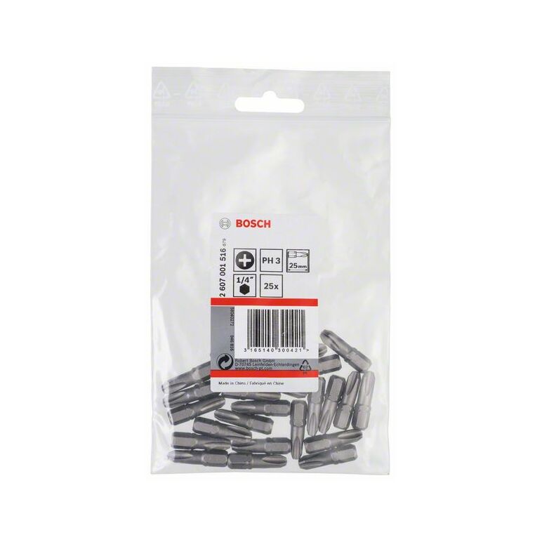 Bosch Schrauberbit Extra-Hart PH 3, 25 mm, 25er-Pack (2 607 001 516), image 