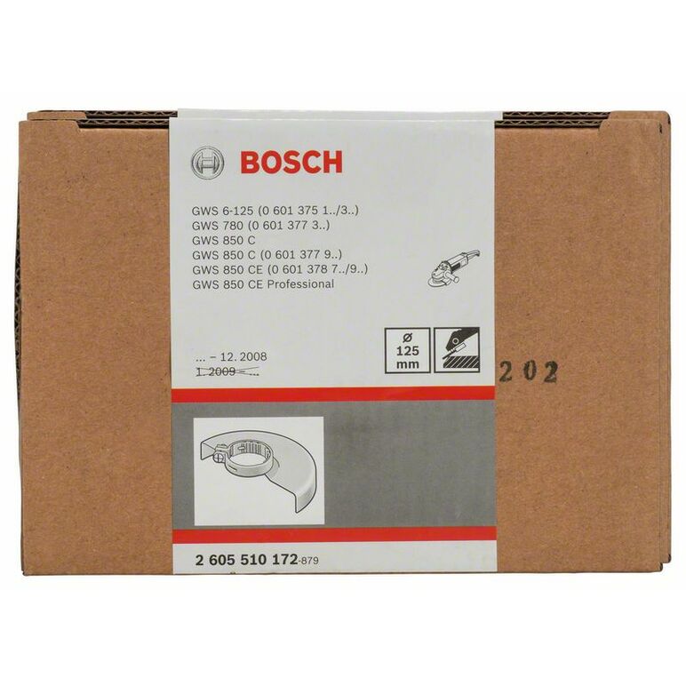 Bosch Schutzhaube ohne Deckblech, 125 mm, mit Codierung, Schraubverschluss (2 605 510 172), image 