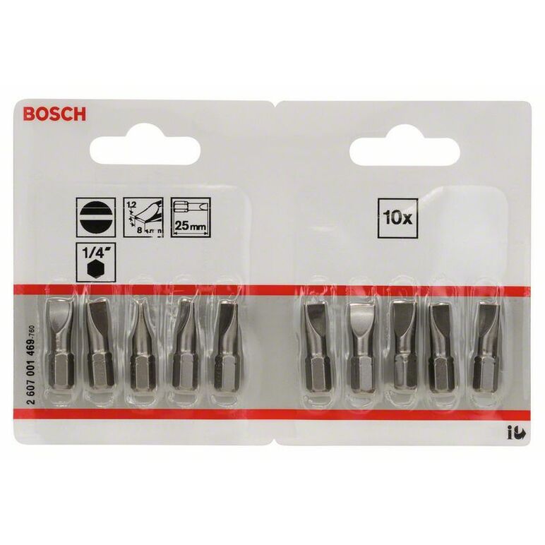 Bosch Schrauberbit Extra-Hart S 1,2 x 8,0, 25 mm, 10er-Pack (2 607 001 469), image _ab__is.image_number.default