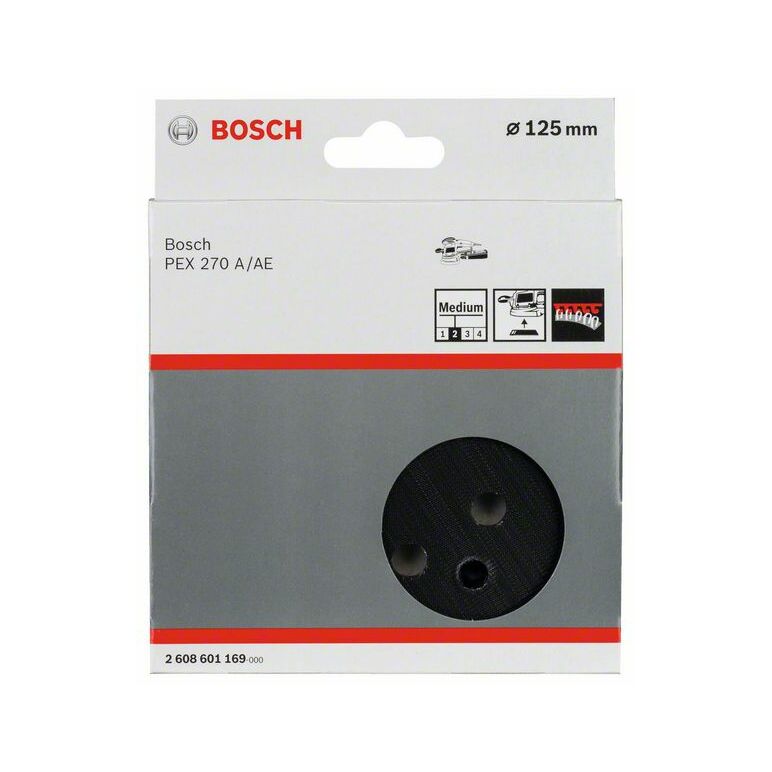 Bosch Schleifteller mittel, 125 mm, 8, für PEX 270 A, PEX 270 AE (2 608 601 169), image 