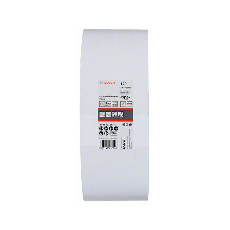Bosch Schleifband-Set X440 Best for Wood and Paint, 10-teilig, 100 x 610 mm, 120 (2 608 607 263), image _ab__is.image_number.default