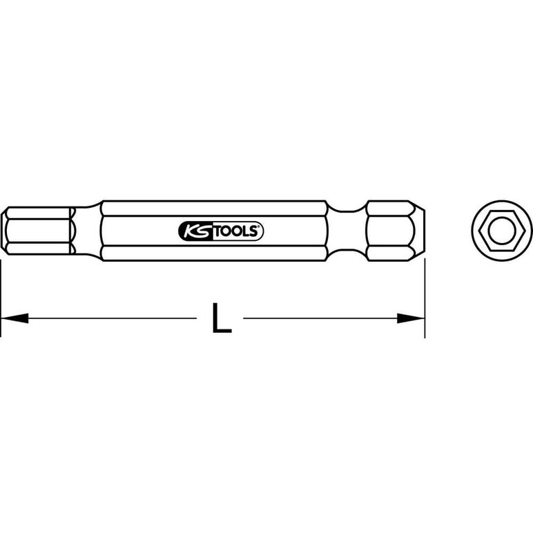 KS Tools 1/4" Bit Innensechskant, Bohrung, 6mm,5er Pack, image _ab__is.image_number.default