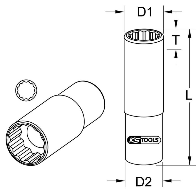 KS Tools 1/2" CHROMEplus 12-kant-Stecknuss, lang, 5/8", image _ab__is.image_number.default