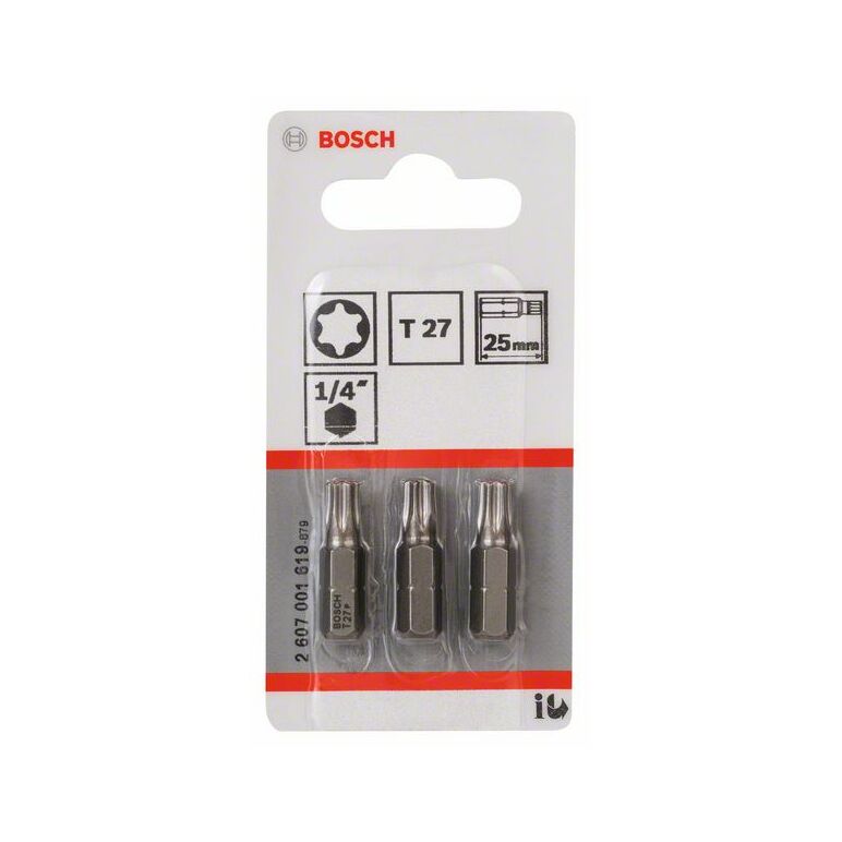 Bosch Schrauberbit Extra-Hart T27, 25 mm, 3er-Pack (2 607 001 619), image 