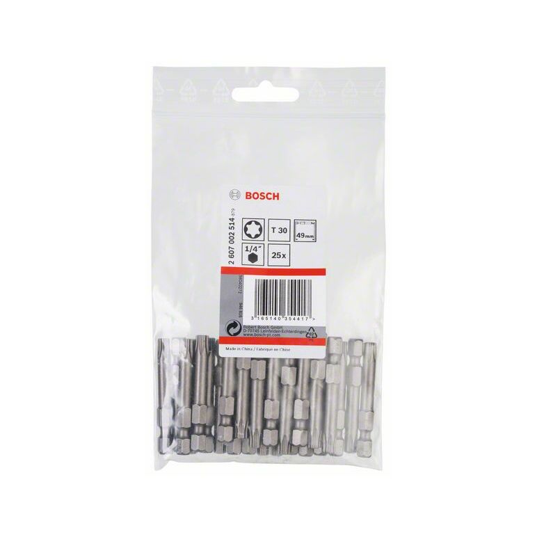 Bosch Schrauberbit Extra-Hart T30, 49 mm, 25er-Pack (2 607 002 514), image 