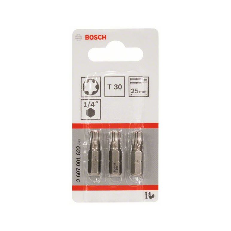 Bosch Schrauberbit Extra-Hart T30, 25 mm, 3er-Pack (2 607 001 622), image 