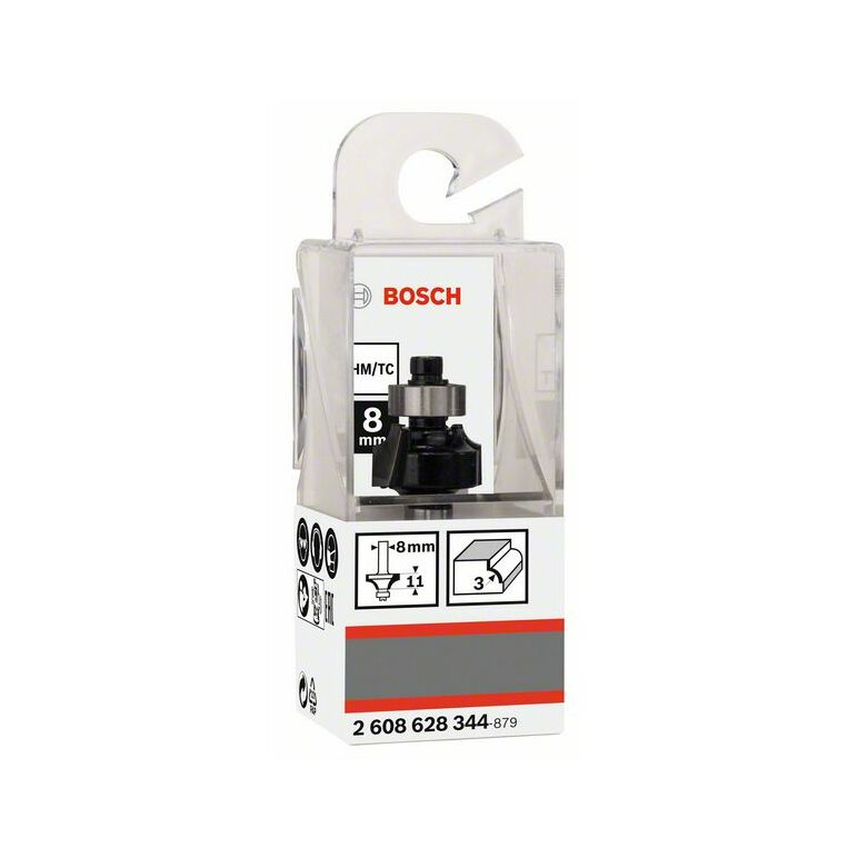 Bosch Abrundfräser Standard for Wood, 8 mm, R1 3 mm, L 10,2 mm, G 53 mm (2 608 628 344), image 