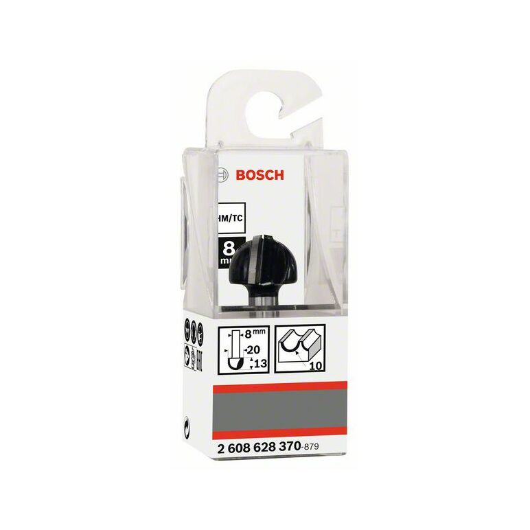 Bosch Hohlkehlfräser, 8 mm, R1 10 mm, D 20 mm, L 12,4 mm, G 46 mm (2 608 628 370), image 