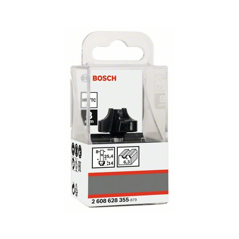 Bosch Profilfräser E, 8 mm, R1 6,3 mm, D 25,4 mm, L 14 mm, G 46 mm (2 608 628 355), image _ab__is.image_number.default