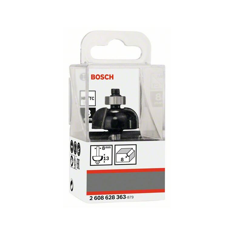 Bosch Hohlkehlfräser, 8 mm, R1 8 mm, D 28,7 mm, L 13 mm, G 54 mm (2 608 628 363), image 