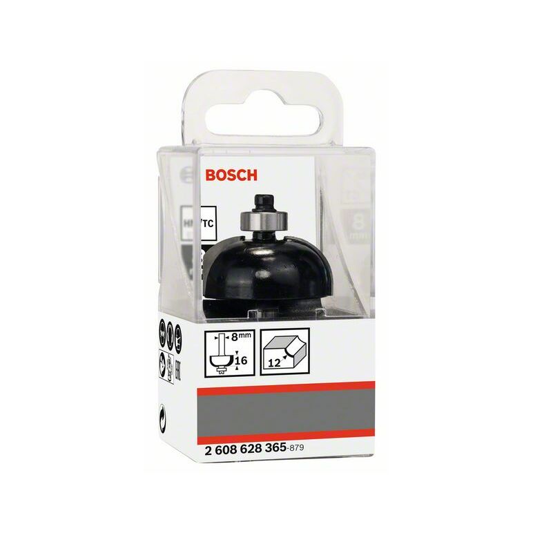Bosch Hohlkehlfräser, 8 mm, R1 12 mm, D 36,7 mm, L 16 mm, G 58 mm (2 608 628 365), image 
