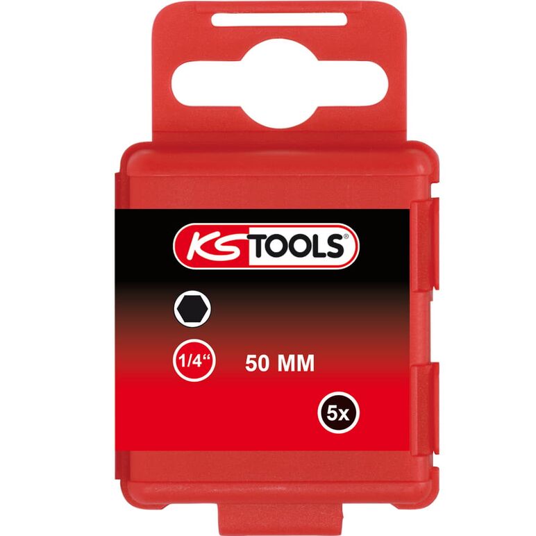 KS Tools 1/4" Bit Innensechskant, 50mm, 10mm, 5er Pack, image 