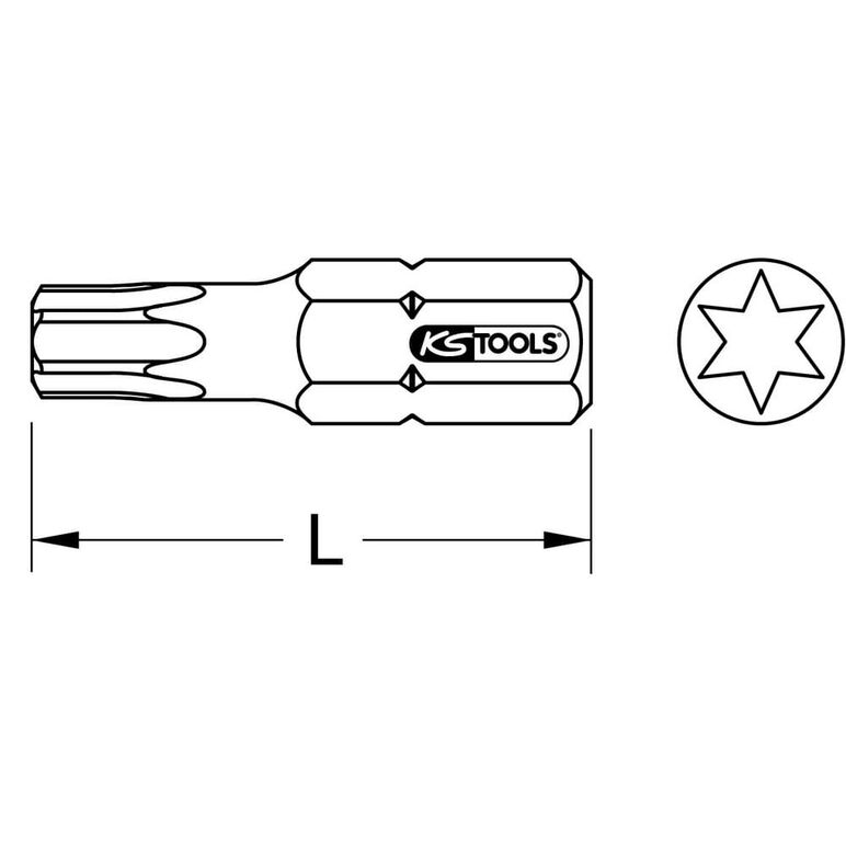 KS Tools 1/4" Bit Torx, 25mm, T6, image _ab__is.image_number.default