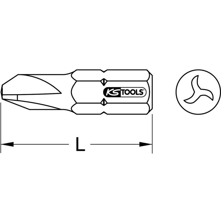 KS Tools 1/4" Bit TRIWING, 25mm, #0, image _ab__is.image_number.default