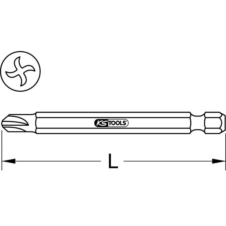 KS Tools 1/4" Bit Torq-Set®, 75mm, #3, image _ab__is.image_number.default