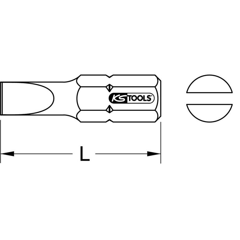 KS Tools 1/4" EDELSTAHL Bit Schlitz, 25mm, 5,5mm, 5er Pack, image _ab__is.image_number.default