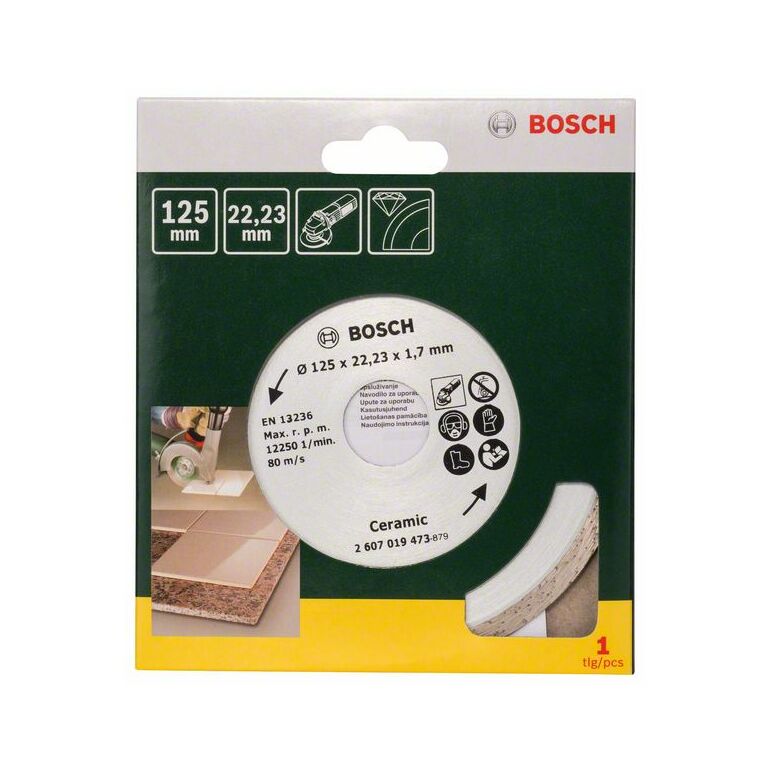 Bosch Diamanttrennscheibe für Fliesen, Durchmesser: 125 mm (2 607 019 473), image 
