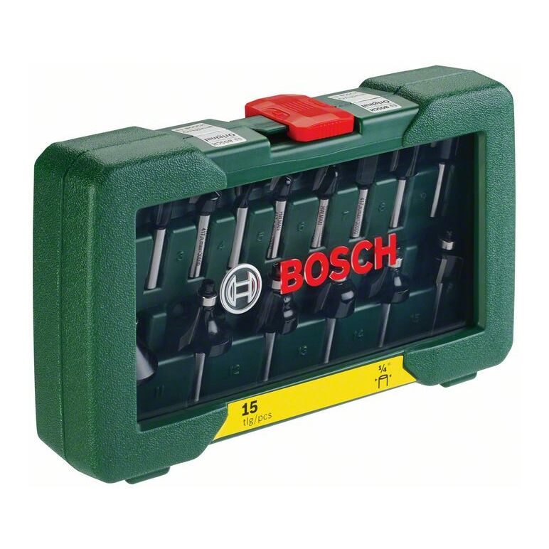 Bosch HM-Fräser-Set mit 1/4 Schaft, 15-teilig (2 607 019 468), image 