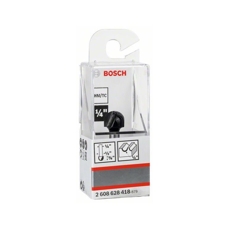 Bosch "Hohlkehlfräser 1/4"", R1 6,3 mm, D 12,7 mm, L 9,2 mm, G 40 mm" (2 608 628 418), image 