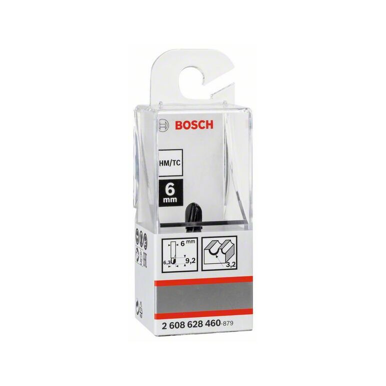 Bosch Hohlkehlfräser 6 mm, R1 3.2 mm, D 6.35 mm, L 9,1 mm, G 40 mm (2 608 628 460), image _ab__is.image_number.default