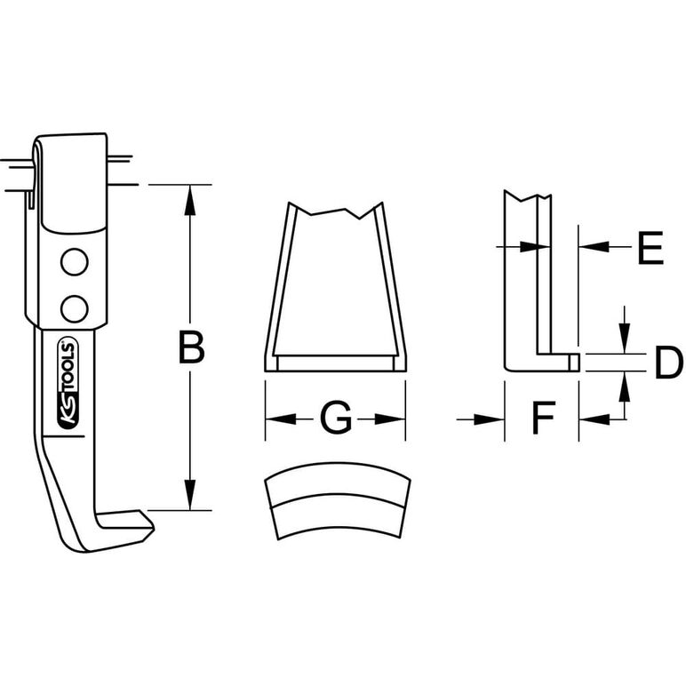 KS Tools Abzieherhaken, 100mm, image _ab__is.image_number.default