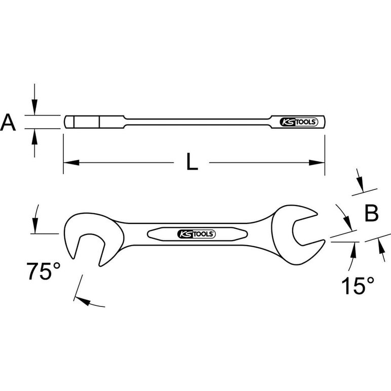 KS Tools BRONZEplus Blech-Doppel-Maulschlüssel klein 13 mm, image _ab__is.image_number.default