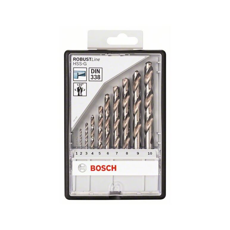 Bosch Metallbohrer-Set Robust Line HSS-G, DIN 135, 135°, 10-teilig, 1 - 10 mm (2 607 010 535), image _ab__is.image_number.default