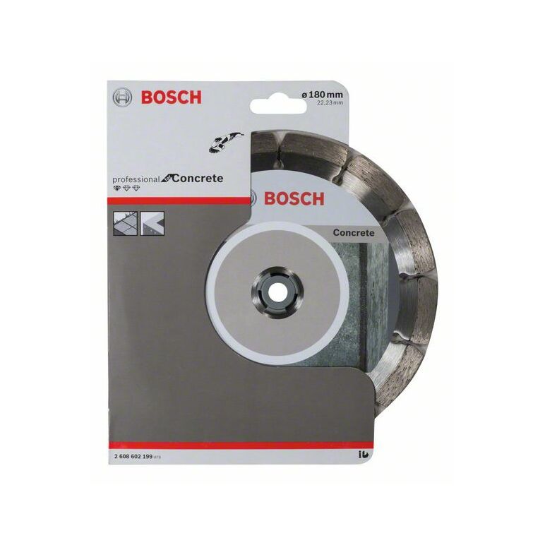 Bosch Diamanttrennscheibe Standard for Concrete, 180 x 22,23 x 2 x 10 mm, 1er-Pack (2 608 602 199), image 
