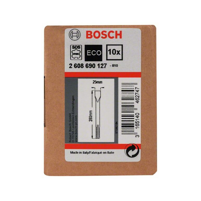Bosch Flachmeißel mit SDS max-Aufnahme, 280 x 25 mm, 10er-Pack (2 608 690 127), image 