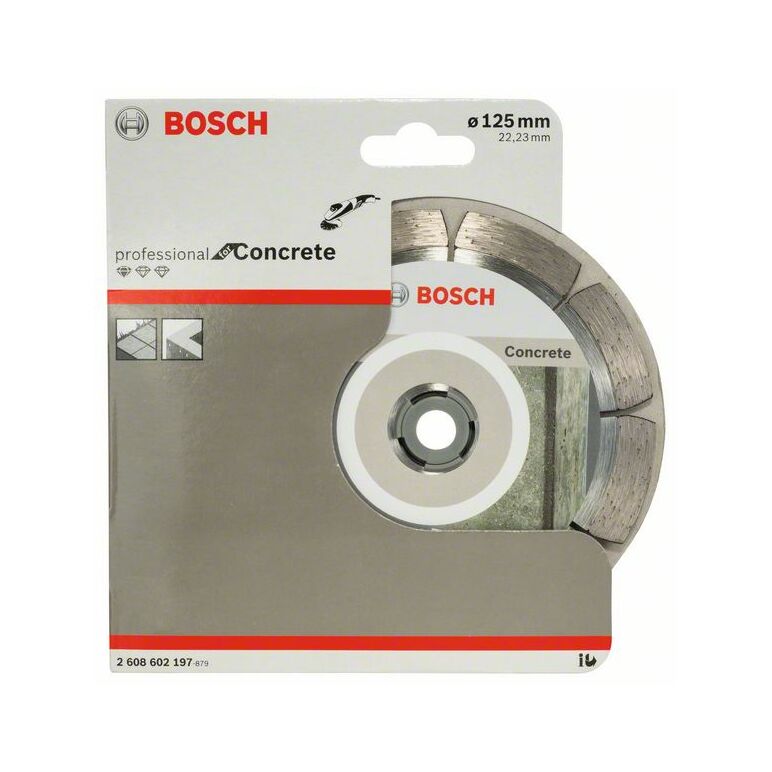 Bosch Diamanttrennscheibe Standard for Concrete, 125 x 22,23 x 1,6 x 10 mm, 1er-Pack (2 608 602 197), image 